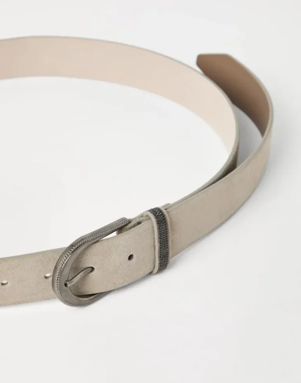 Suede belt with monili