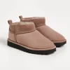 Suede boots with shearling lining and monili