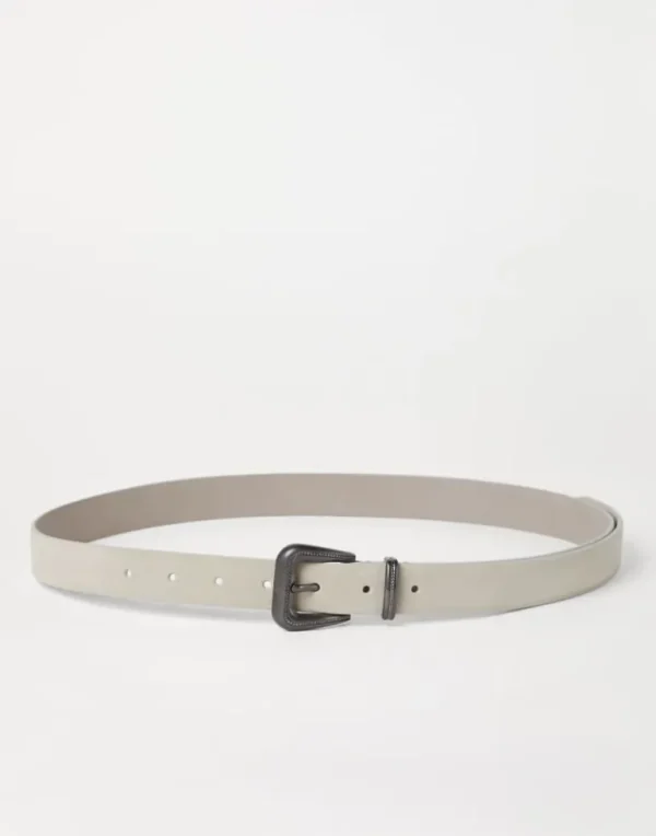 Suede calfskin belt