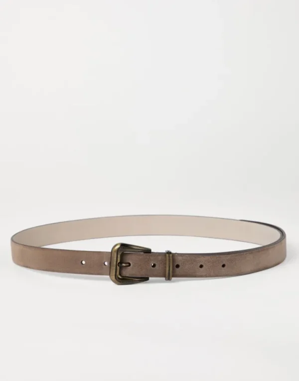 Suede calfskin belt