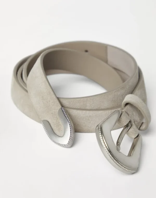 Suede calfskin belt