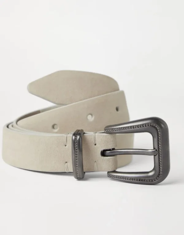 Suede calfskin belt