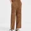 Suede cropped chino trousers