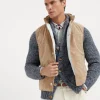 Suede down vest