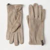 Suede gloves with monili