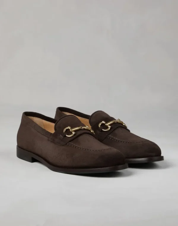 Suede loafers with bit