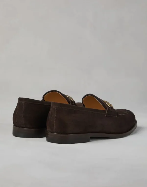 Suede loafers with bit