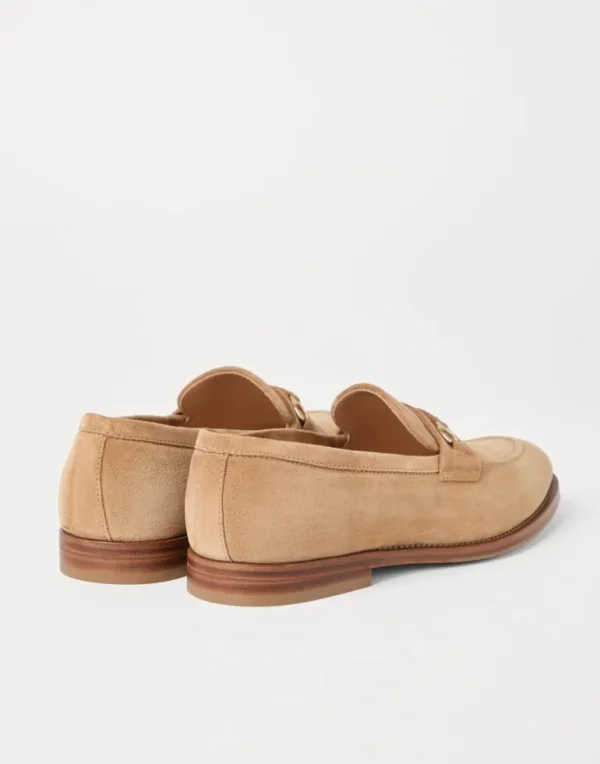 Suede loafers with bit detail