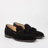 Suede loafers with tassels