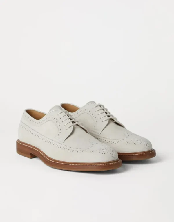 Suede longwing brogues