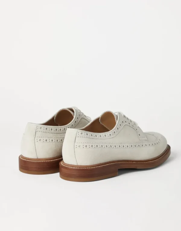 Suede longwing brogues