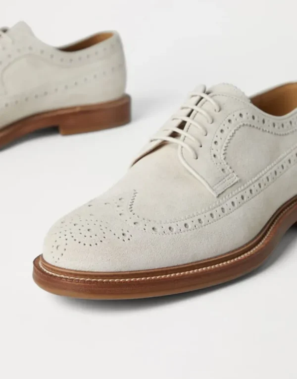 Suede longwing brogues