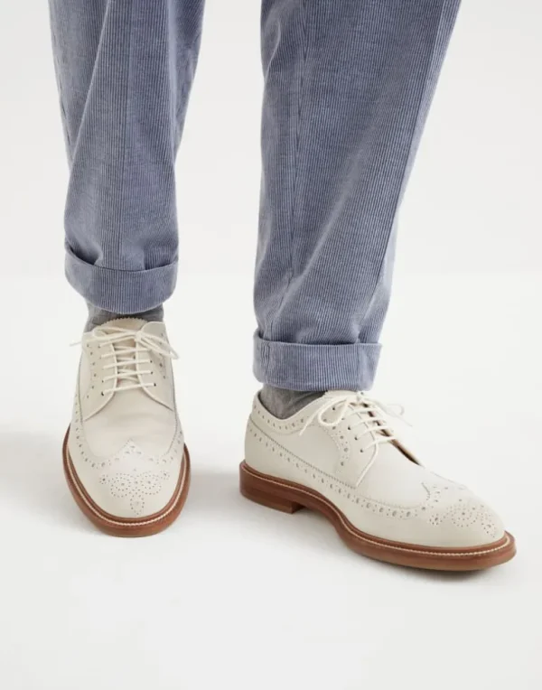 Suede longwing brogues