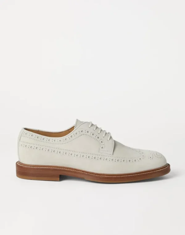 Suede longwing brogues