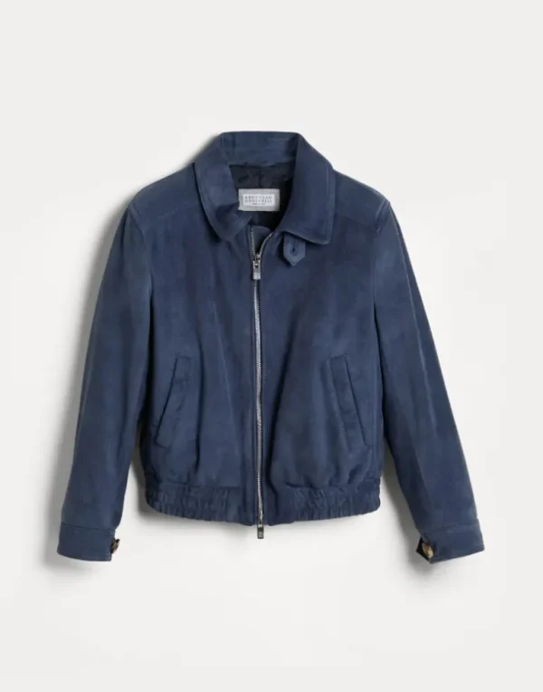 Suede outerwear jacket