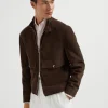 Suede outerwear jacket