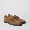 Suede penny loafers