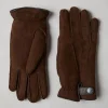 Suede shearling gloves