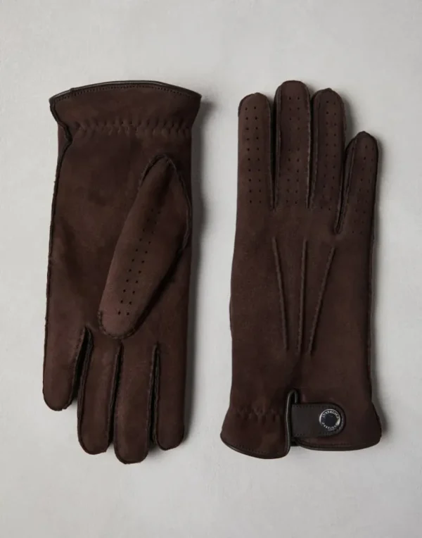 Suede shearling gloves