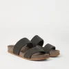 Suede slides with precious straps