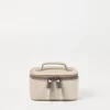 Suede small jewelry box with shiny zipper pull