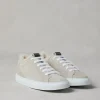 Suede sneakers with shearling lining and precious detail