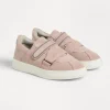 Suede sneakers with straps and monili