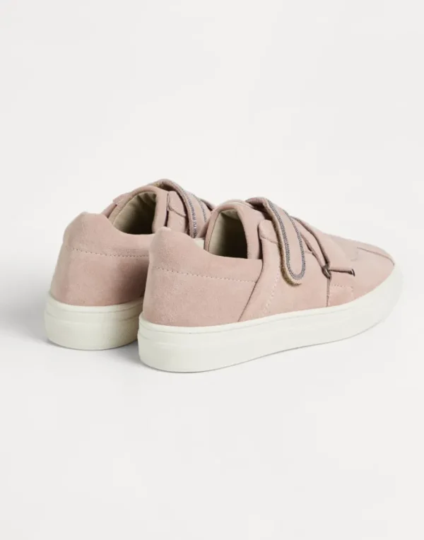 Suede sneakers with straps and monili