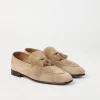 Suede soft loafers with tassels