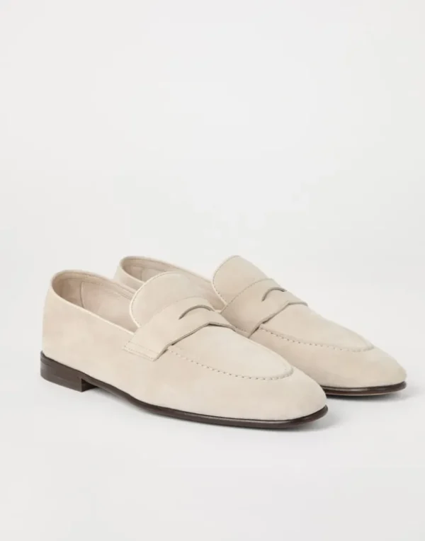 Suede soft penny loafers