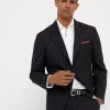 Super 150s virgin wool wide chalk stripe batavia blazer