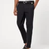 Super 150s virgin wool wide chalk stripe batavia formal fit trousers