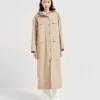 Techno cotton bonded panama parka with shiny trim