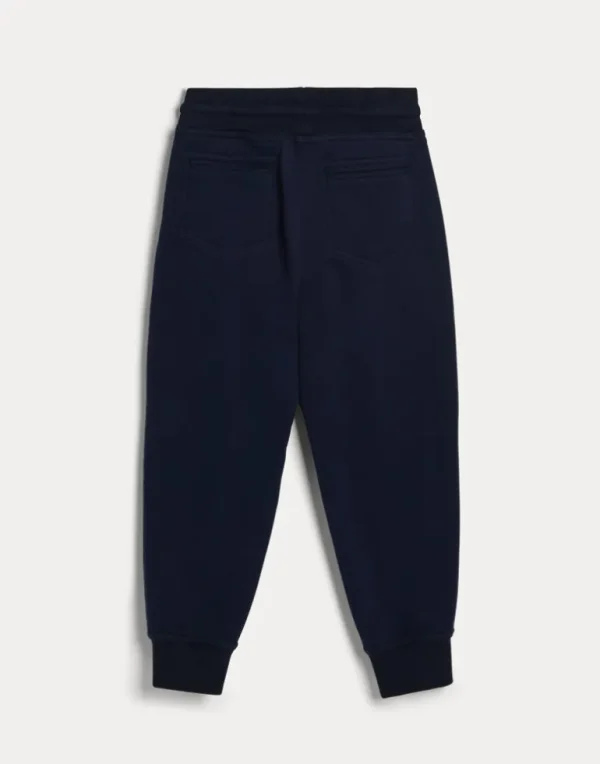 Techno cotton French terry trousers with print