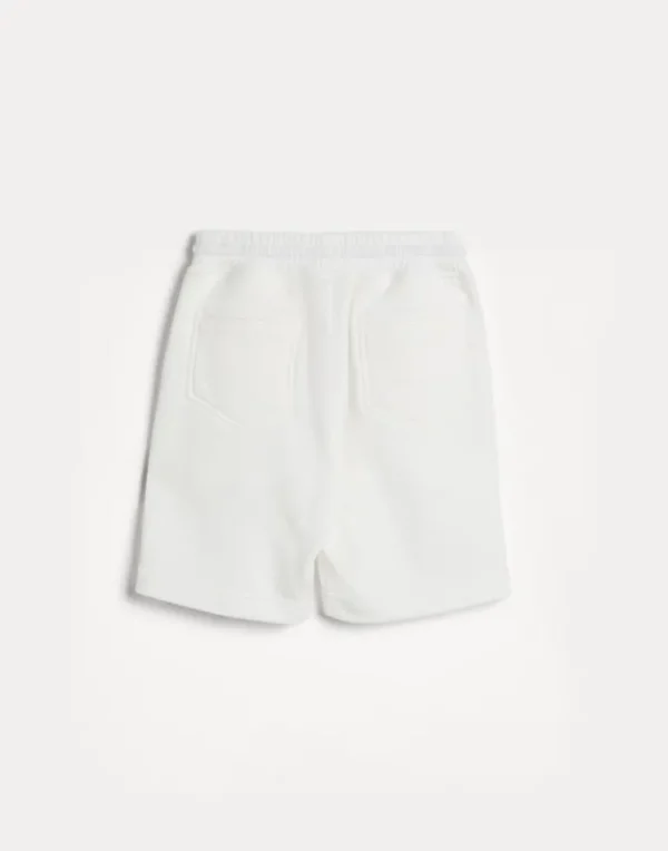 Techno cotton French terry Bermuda shorts with drawstring and logo