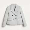 Techno cotton jersey blazer with monili