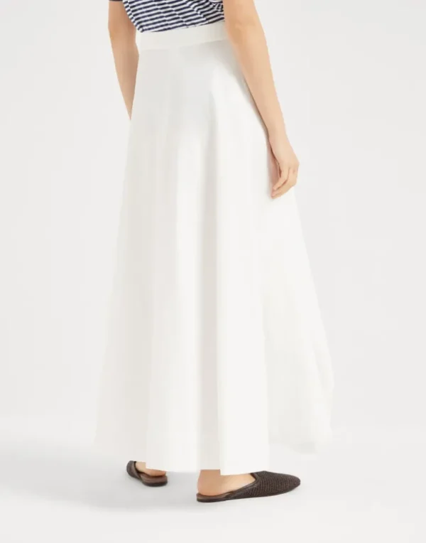 Techno cotton poplin bubble hem skirt