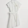 Techno cotton poplin shirt dress with patch