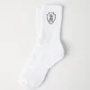 Techno cotton rib knit socks with embroidered logo