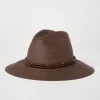 Techno hemp and cotton fedora with leather and monili band