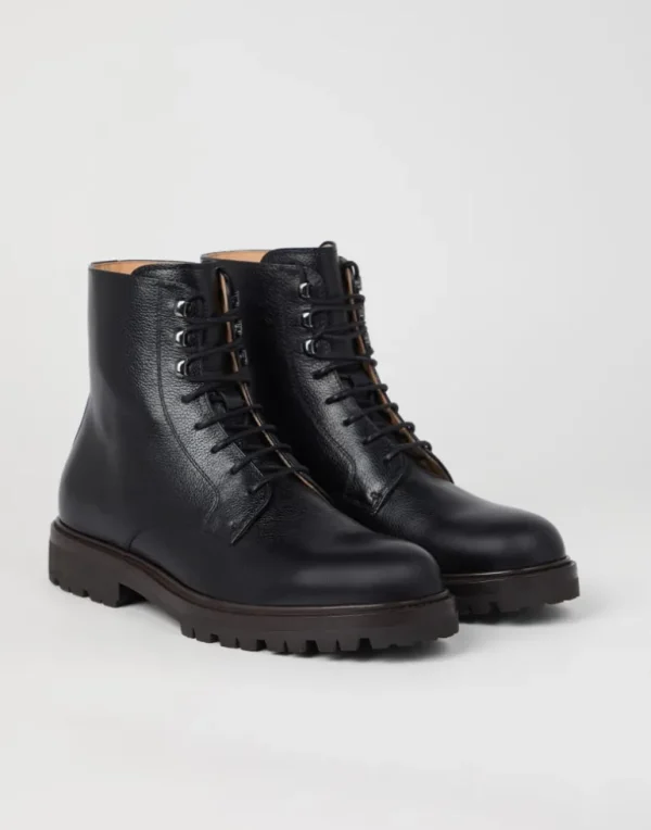 Texture calfskin boots