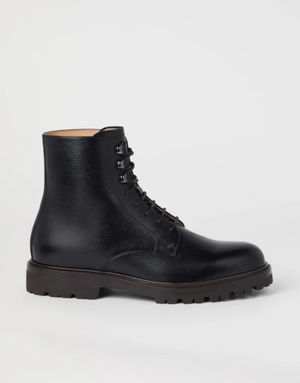 Texture calfskin boots