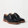 Texture calfskin full brogue Derbys