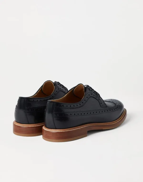 Texture calfskin full brogue Derbys