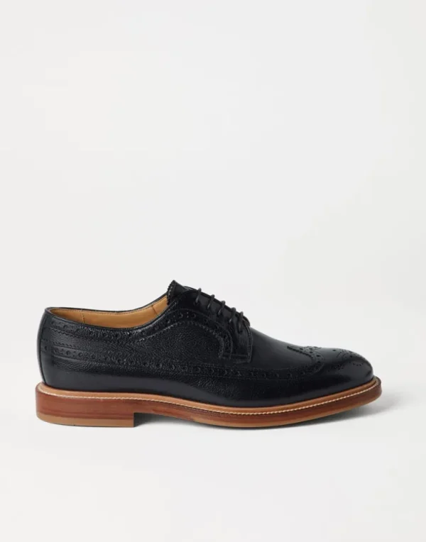 Texture calfskin full brogue Derbys