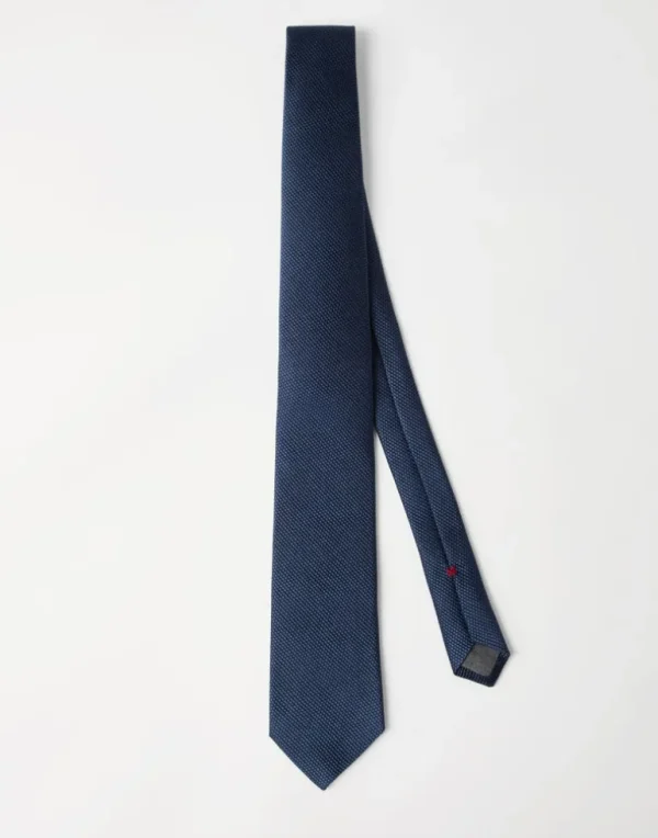 Textured silk twill tie