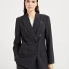 Tropical luxury wool blazer with monili