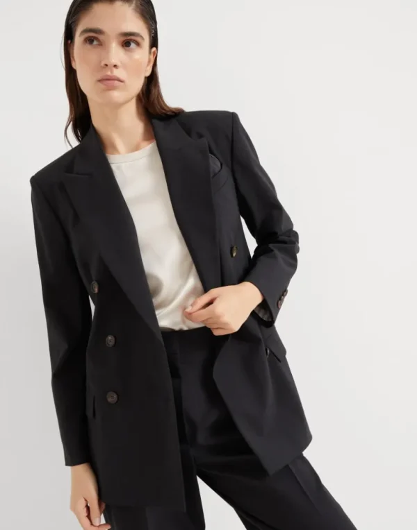 Tropical luxury wool blazer with monili