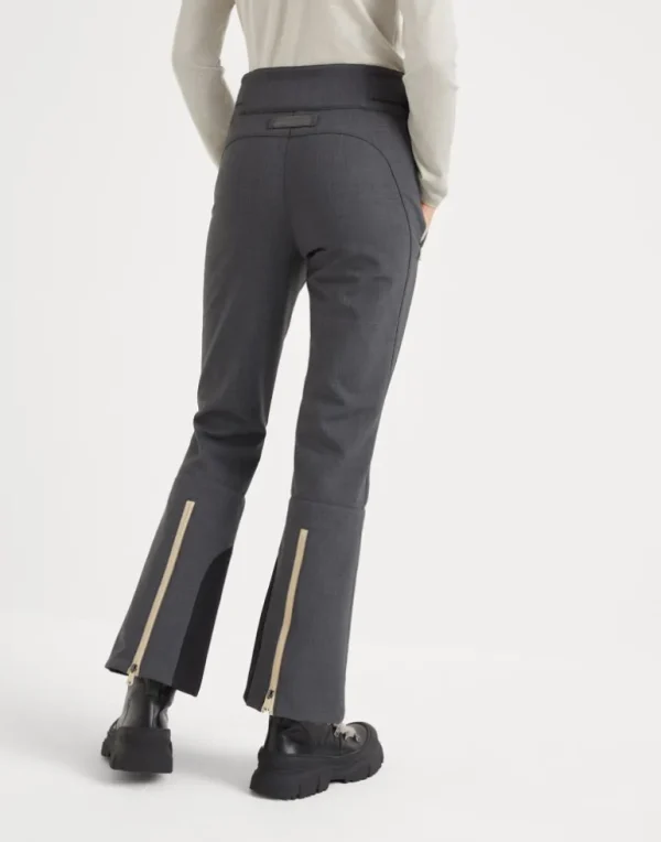 Tropical luxury wool mountain trousers with monili