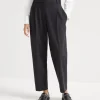 Tropical luxury wool slouchy trousers with monili